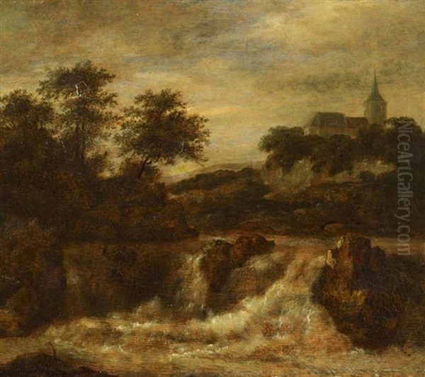 Gebirgslandschaft Mit Wasserfall - view 1