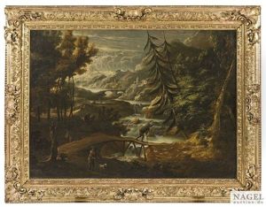 Weite Flusslandschaft Mit Figurenstaffage by Allaert van Everdingen