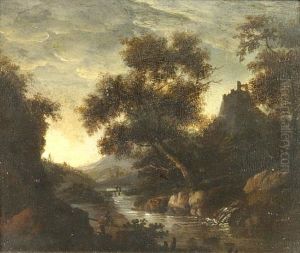 A River Landscape At Dusk