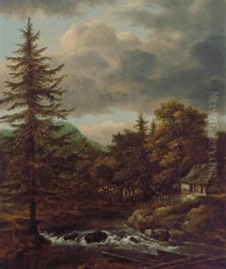 Gebirgslandschaft Mit Wasserfall by Allaert van Everdingen