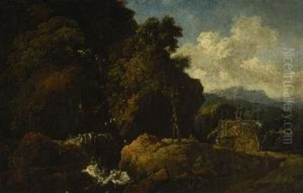 Felslandschaft Mit Wasserfall - view 1