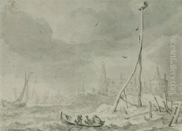 A Capriccio Of Amsterdam Seen From The Ij With The Schreierstoren And The Oude Kerk: The Mouth Of April - view 1