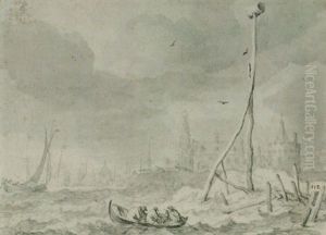 A Capriccio Of Amsterdam Seen From The Ij With The Schreierstoren And The Oude Kerk: The Mouth Of April