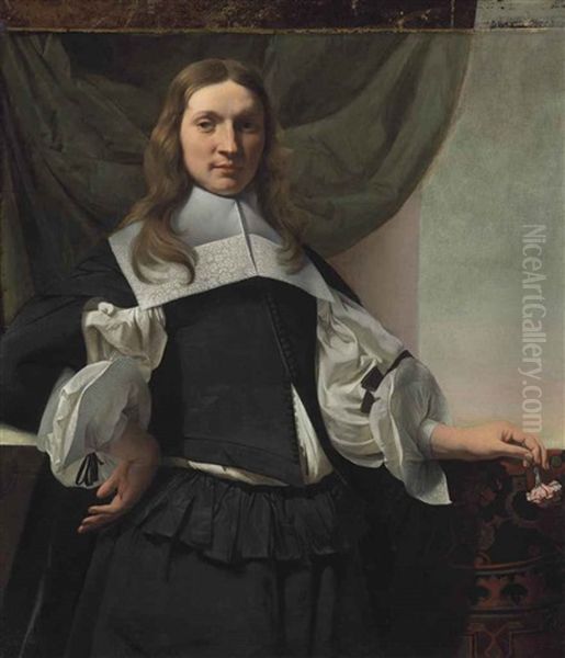Portrait Of Young Man, Three-quarter Length, Holding A Carnation - view 1