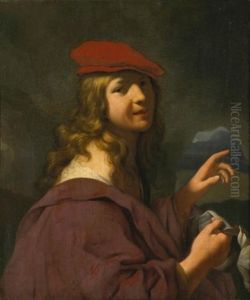 A Young Man In A Grotto by Cesar Boetius van Everdingen