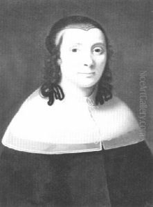 Portraitof A Lady, Bust Length, Wearing A Black Dress And White Shawl