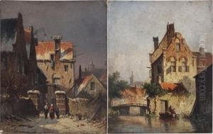 Summer; Winter (pair Of Works) by Adrianus Eversen