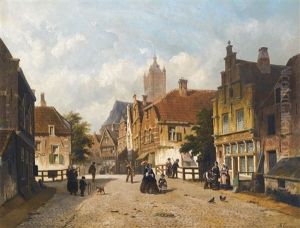 A Dutch Street by Adrianus Eversen