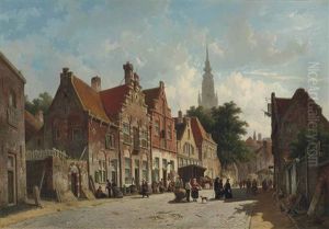 Street View In Holland by Adrianus Eversen