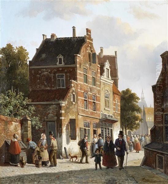Figures In A Busy Street - view 1