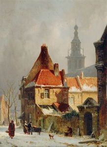 Hollandische Stadtansicht by Adrianus Eversen
