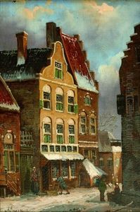 Strassenszene by Adrianus Eversen