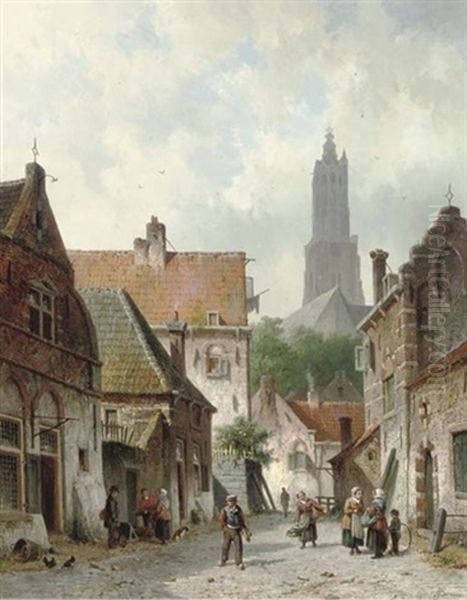 A Capriccio View Of A Busy Street In Amersfoort - view 1