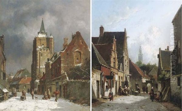 A Snow Covered Street (+ A Sunlit Street; Pair) - view 1