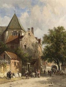 A Market In A Dutch Town
