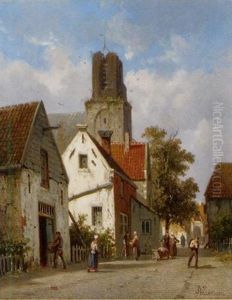 A Village Street Scene A Village Street Scene