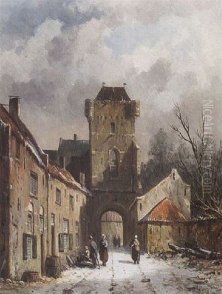 A Wintry Vew Of The Dijkpoort In Hattem - view 1
