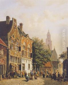 Figures On A Dutch Townsquare