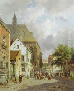 Hollands Stadsgezicht by Adrianus Eversen