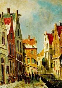 Holland Street Scene by Adrianus Eversen