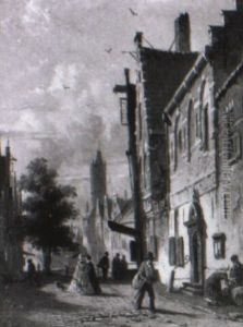 Hollandisches Stadtchen by Adrianus Eversen