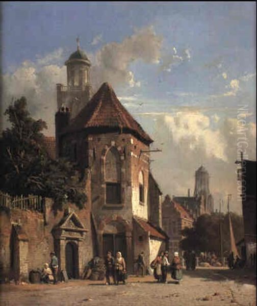 Dutch Street Scene With Figures - view 1