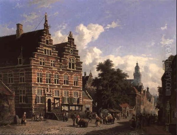Dutch Street Scene With Figures - view 1