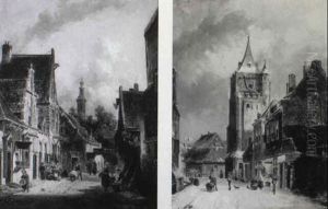 Hollandische Strasenszene by Adrianus Eversen