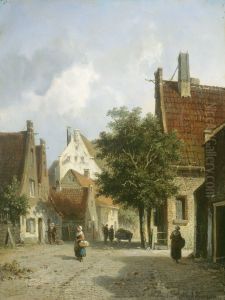 Amsterdam Street Scene by Adrianus Eversen