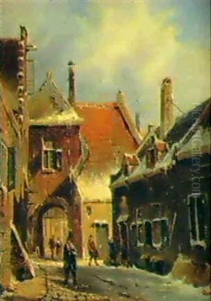 A Dutch Street Scene Under Snow - view 1