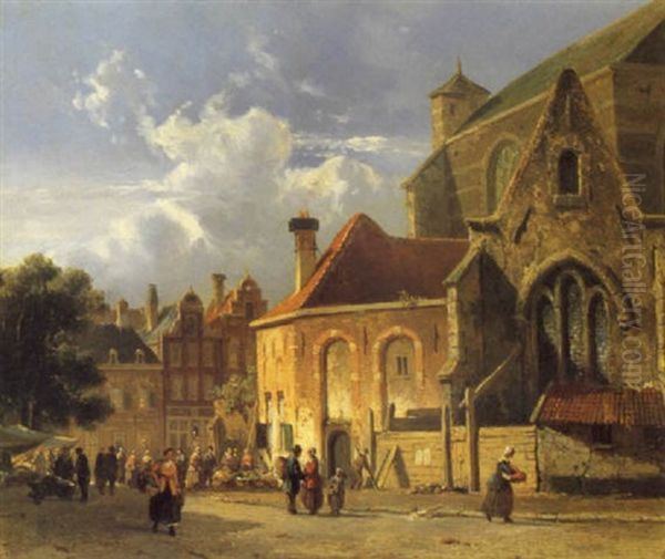 Markt In Einer Hollandischen Stadt - view 1