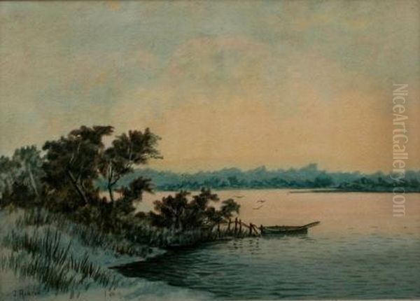 boat By A Lakeside Jetty - view 1