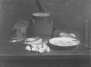 Still Life With Eggs, Bacon And Green Onion