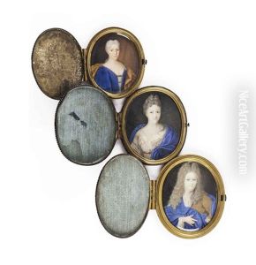 A Gentleman And Lady (part Of The Van Assendelft Family) (3 Works) by Perpete Evrard