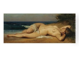 Lying Woman In Nude by Ernst (Deodat Paul-Ferdinand) Ewald