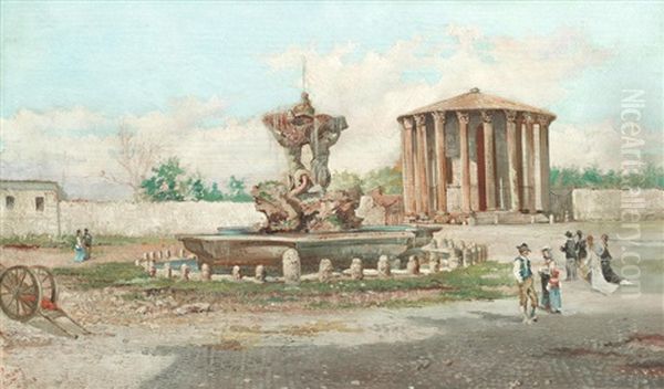 The Temple Of Vesta And Fountain Of Piazza Bocca Della Verita - view 1