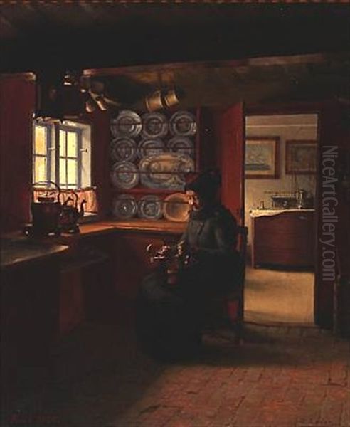 Interior With A Fano Woman Polishing A Kettle - view 1