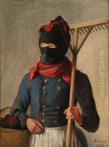A Girl From Fano In Traditional Dress And Mask For The Harvest