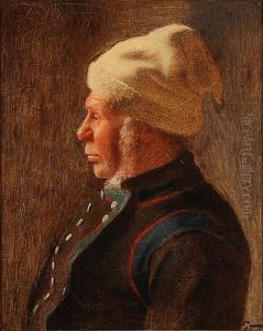 Profile Portrait Of An Amager Farmer Wearing A Woolly Hat