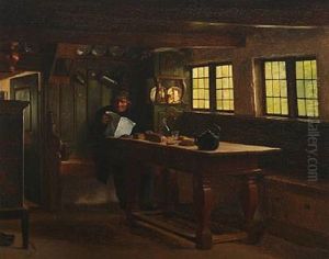 Interior Med Laesende Mand by Johann Julius Exner