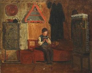 Reading Boy In An Interior