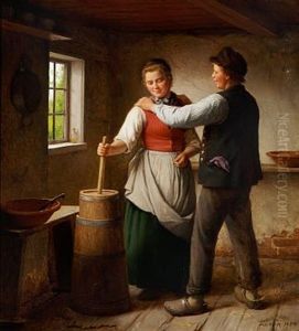 I Maelkekammeret by Johann Julius Exner