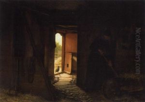 Frau Im Huhnerstall