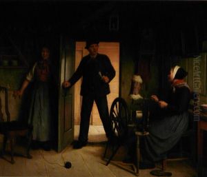 Er Moder Ene Hjemme? Billede Fra Nordsjaelland by Johann Julius Exner