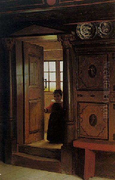 A Little Girl In A Doorway - view 1