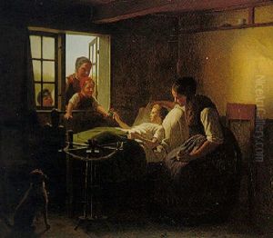 The Patient Receives A Visit by Johann Julius Exner