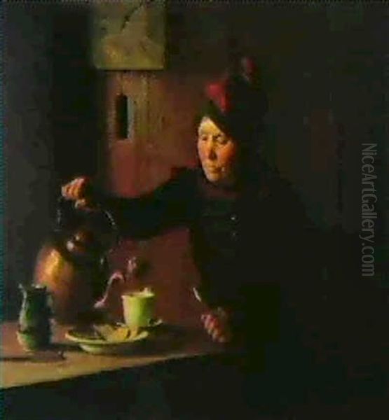 Interior Med Bondekone Ved Kaffebordet - view 1