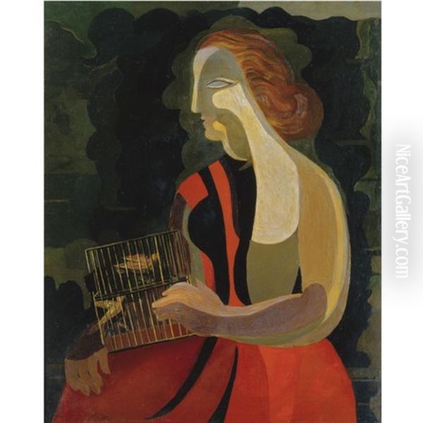 Woman With Birds - view 1