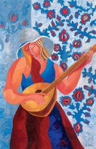 A Girl With A Mandolin by Alexandra Exter