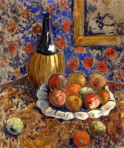 Still Life With Bottle And Fruit by Alexandra Exter